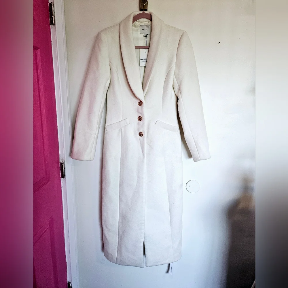 New Reformation Eden Nipped Waist Coat White - Picture 4 of 10